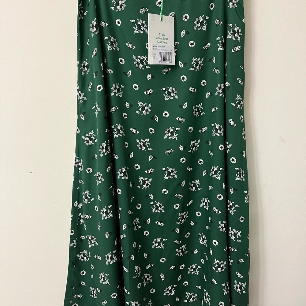 ALISON FLORAL SKIRT, DARK GREEN